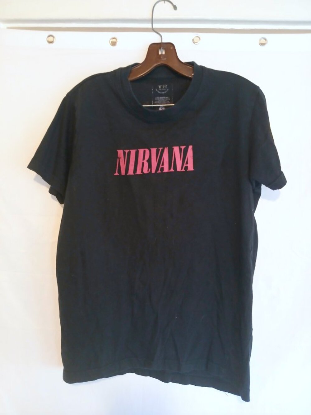 Nirvana Nevermind Graphic T‑Shirt S Retro Album Grunge Band Tee Black Pink by TR - Picture 3 of 6